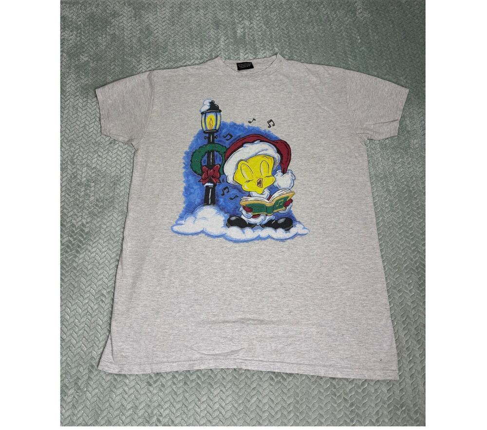 Vintage 1998 Looney Tunes Tweety Bird Christmas T-Shirt